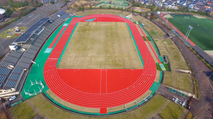 松江市営陸上競技場走路等改修工事の写真